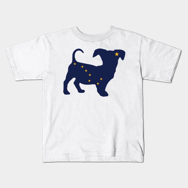 Chiweenie Dog Lover Alaska Flag Kids T-Shirt by ryanjaycruz